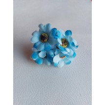 Ромашки 3 см на веточке (6 шт) цв. голубой, цена за пучок